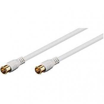 Cable Coaxial SAT de 1.5m con Conectores F Rápidos, Doble Pantalla y 80 dB, Goobay