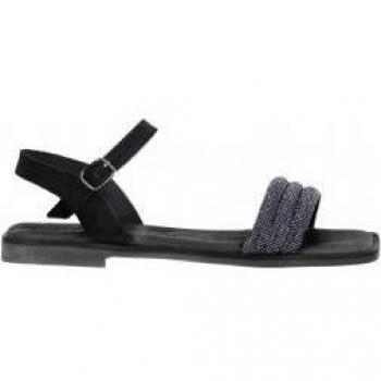 Chika10 Yuturna 02 Sandalias Planas para Mujer con Cierre de Hebilla en Color Negro