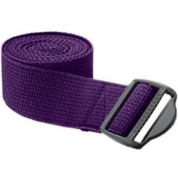 Correa de yoga con cinturón plastico, violet, 1,8 m x 3,8 cm