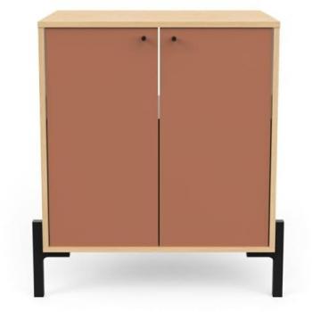 Mueble bajo lavabo 2 puertas 69,2 cm diseño albaricoque y roble - Calicosy Elisa