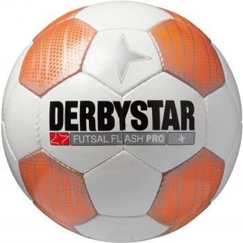 Derbystar Flash Pro - Balón de fútbol para juego en interiores blanco naranja Talla:4