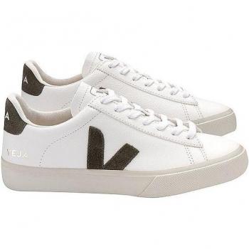 Veja Campo Sneaker Leather White/Khaki, Size: 9 US