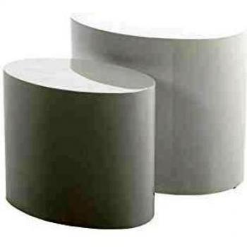 AC Design Furniture Rico Juego de 2 Mesas de Salón, Al.: 48 x An.: 40 x Prof.: 33 cm y Al.: 40 x An.: 33x Prof.: 24,5 cm, Blanco, Madera, 2 pz