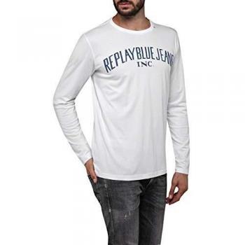 REPLAY M3008 .000.2660 Camisa Manga Larga, Blanco