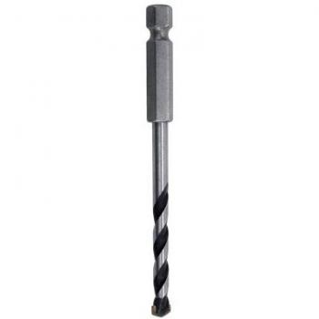 wolfcraft 7265000 broca para piedra CT, con vástago hexagonal, longitud del espiral 30 mm PACK 1, plata