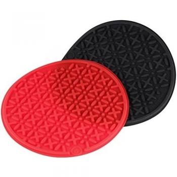 Fackelmann 20cm Salvamanteles, Silicona, Aleatorios: Rojo y Negro, 2 Unidades
