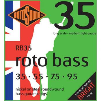 Rotosound RB35 Unsilked Nickel Bass Guitar Strings 35-95