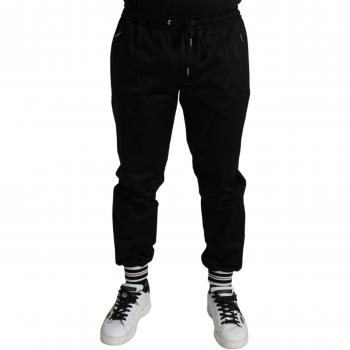 Dolce & Gabbana Sleek Skinny Cotton Jogger Pants - IT54 | XL, Black, Male, Size: 2XL, Cotton Blend