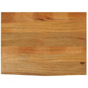 Tablero de mesa borde natural madera maciza mango 70x60x2,5 cm Marrón