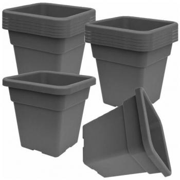 Maceta Maxi 38 cm Cuadrada para Exteriores - Antracita