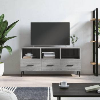 Mueble de TV madera contrachapada 102x36x50 cm, Mueble de Salon, Mueble TV, Mesa de TV, Gris Sonoma