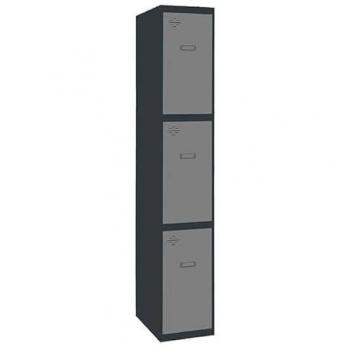 Casillero SIMONLOCKER Profesional Monobloque 3 Puertas 1/3 300 Antracita/Gris 1800x300x500