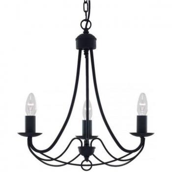 Lámpara colgante Maypole negra 3 bombillas 100cm E14