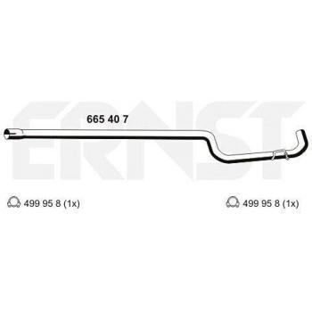 Tubo de escape ERNST 665407 para Chrysler PT Cruiser Break - Tubo central