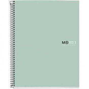 Miquelrius 46579 - Cuaderno Libreta, Tapa Dura Cartón, A4, 80 Hojas de Cuadros de 90 gramos, 4 Taladros, color Aqua
