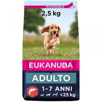Eukanuba Adulto Razas Pequeñas y Medianas Salmón y Cebada 2.5 Kg - alimento seco para perros, formulado específicamente para razas pequeñas y medianas, con salmón como fuente principal de