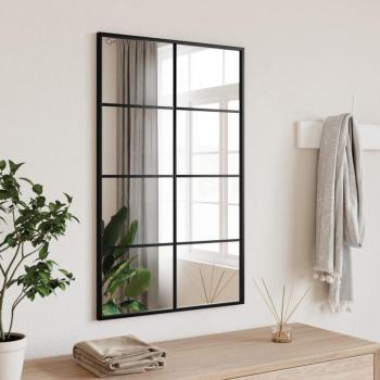Espejo de pared rectangular negro de hierro 50x80 cm