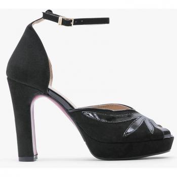 Sandalias de mujer negras en sintético con pulsera y detalles