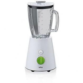 Braun JB 3060 JB3060WH - Batidora de vaso, cristal, 1, 75 l, color negro, 800 w, vidrio, 5 velocidades, blanco