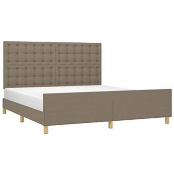 Estructura de cama con cabecero de tela gris taupe 180x200 cm
