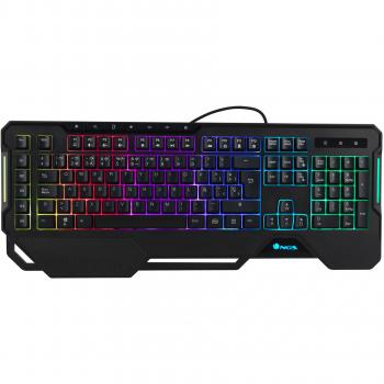 NGS GKX-450 Teclado Gaming RGB QWERTY PT con Teclas Multimedia, USB, Negro