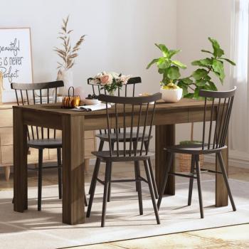 vidaXL Dining Table Brown Oak 140x74.5x76 cm Engineered Wood