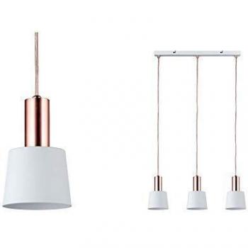 Lámpara Colgante Paulmann Haldar Neordic 3 Luces E14 Blanco/Cobre Mate Regulable