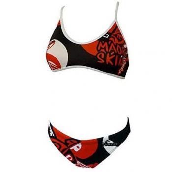 Bikini Turbo Maori Tatuaje con Tirantes Finos para Niñas de 9-10 Años