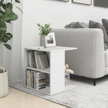 Mesa auxiliar de madera contrachapada blanca 45x45x48 cm