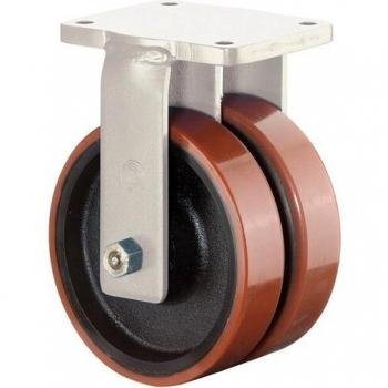 Ruedecilla Doble de Poliuretano 125 mm para Muebles y Transporte Pesado - Capacidad 1100 kg