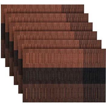 OUME Manteles 6 Piezas Individuales de Mesa Lavable Antimanchas Antideslizante Resistente Al Calor PVC Vinilo Salvamanteles Individuales