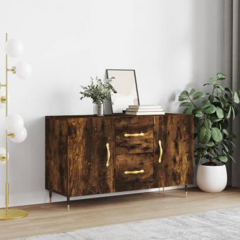 Aparador de madera de ingeniería 100x36x60 cm en color roble ahumado, mueble de almacenaje para salón, buffet, armario auxiliar y armario de almacenamiento