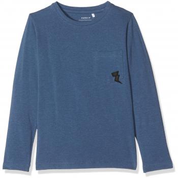 NAME IT Nitgemsom LS Top M Mini, Camisa Manga Larga para Niños, Azul