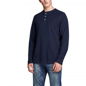 JACK & JONES PREMIUM Jprlogan BLU. tee LS Grandad Pre, Camisa Manga Larga para Hombre, Azul Navy Blazer, XX-Large