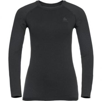 Odlo Women's Performance Warm Long Sleeve Base Layer Top, Black - Size 10