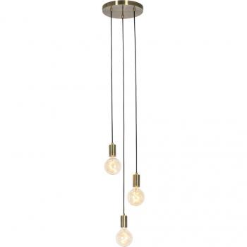 Lámpara colgante industrial de bronce con 3 luces