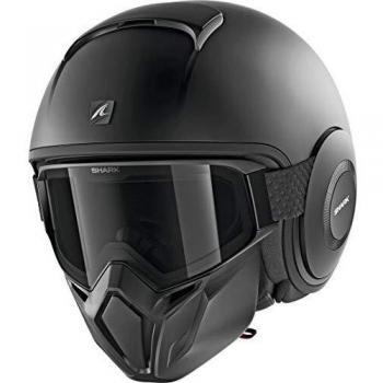 SHARK NC Casco per Moto, Hombre, Negro, XS, negro