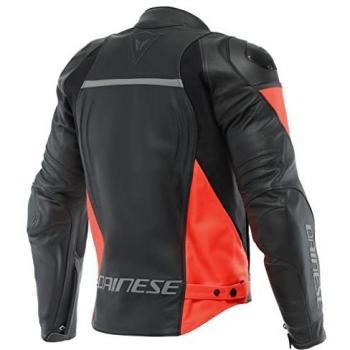 Chaqueta de moto de hombre Dainese Racing 4 Leather - Negro Rojo, Talla 44