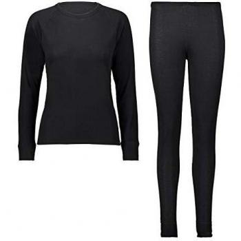 CMP Women's Thermal Base Layer Set - Long Sleeve Top and Pants - Black - Size 34