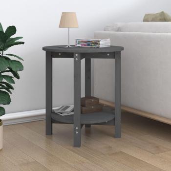 Mesa de centro de madera maciza de pino Ø55x60 cm Natural, Blanco, Gris - Mesita de Salón o Comedor o Auxiliar Mesa de Café Meuble Salón