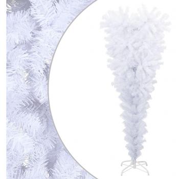 vidaXL Upside-down Artificial Christmas Tree with Stand White 150 cm