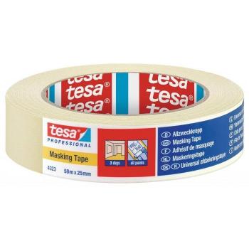 Tesa 04323 Cinta de Pintor Krepp Lisa 50m x 25mm