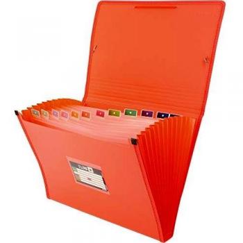 Grafoplás 2963284. Carpeta de Fuelle, 13 Posiciones, Tamaño Folio, Polipropileno, Color Coral, Like