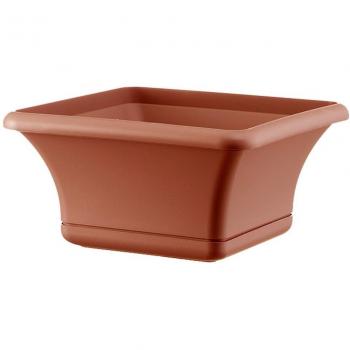 Maceta Cuadrada Elegante Diseño 24 Cm con Platillo Terracota para Jardín