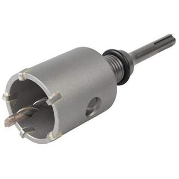 Sierra de corona vástago SDS-Plus wolfcraft 5459000, con broca de carburo y adaptador SDS-Plus, para instalaciones sanitarias y eléctricas en hormigón, paredes de ladrillo y piedra, profundidad