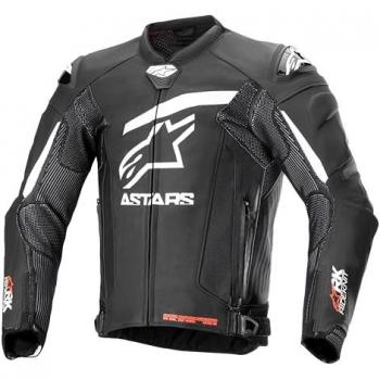 Chaqueta de Moto Mujer Alpinestars GP Plus R V4 Negro-Blanco, cuero perforado, talla 52