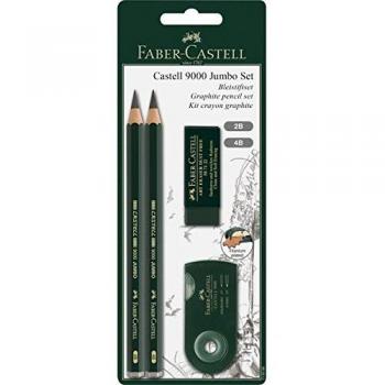 Faber-Castell 9000 Jumbo Zeichenset - Set de lápices de dibujo en formato grande, ideal para material escolar y creatividad