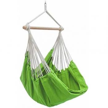 Silla Colgante XXL para 2 Personas con Pivote Giratorio, Hamaca de 100% Algodón, 185x130cm, Soporta hasta 150Kg