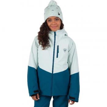Chaqueta de Esquí Junior Rossignol Wispile con Capucha Azul Profundo y Blanco - Talla 8