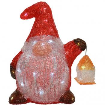 Figura Gnomo LED Acrílico Exterior 40 Leds 25x17x29cm